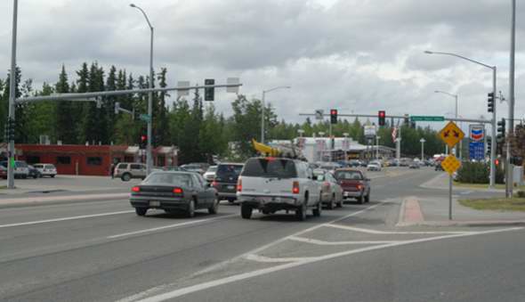 Sterling Highway southbound @ Kenai Spur Road