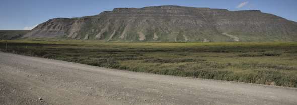 Slope Mountain, west of highway near mile 301