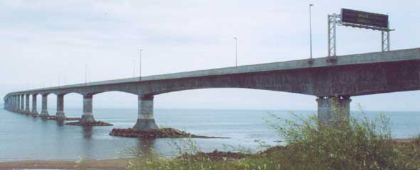 Graceful curves of the long Confederation Bridge to Prince Edward Island