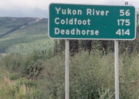 2001 sign, showing distances to northbound destinations