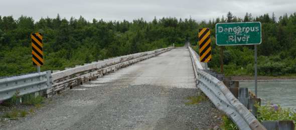 Narrow bridge over Dangerous River