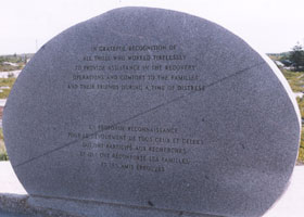 The other stone marker at Flight 111 memorial, this one thanking the recovery teams