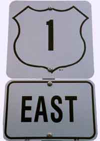 Nova Scotia trunk route marker, with number in black shield outline on white background