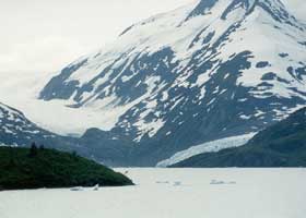 Portage Lake, and the two glaciers to its east and south